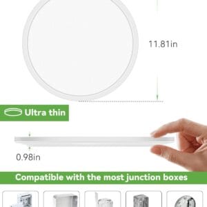 zemty 6pack 12 inch led flush mount ceiling light (white)