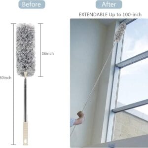 Home microfiber duster with extension pole(stainless steel) 30 to 100